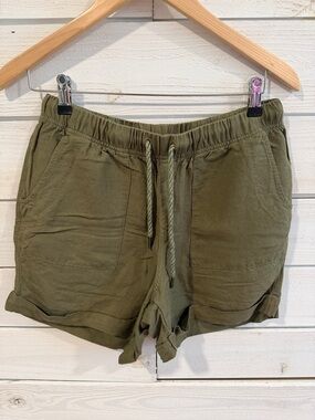 Olive Green Drawstring Women's Shorts